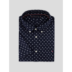 Chemisette Micro Motifs Grande Taille Bleu Marine