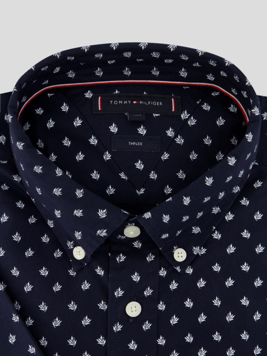 Chemisette Micro Motifs Grande Taille Bleu Marine