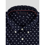 Chemisette Micro Motifs Grande Taille Bleu Marine