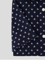 Chemisette Micro Motifs Grande Taille Bleu Marine