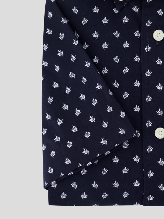 Chemisette Micro Motifs Grande Taille Bleu Marine