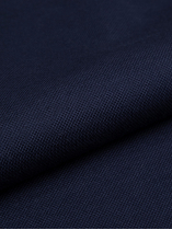 Polo Interlock Col Jacquard Grande Taille Marine