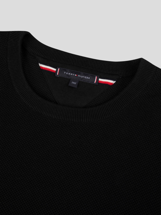 Pull Maille Structurée Grande Taille Noir