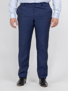 Costume Complet Bleu En Lin Grande Taille