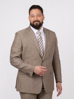 Costume Complet Lin Marron Glacé Capel Grande Taille