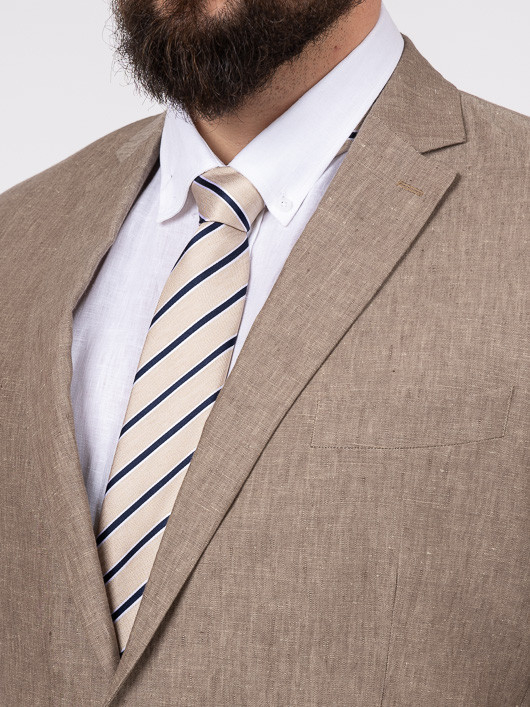 Costume Complet Lin Marron Glacé Capel Grande Taille