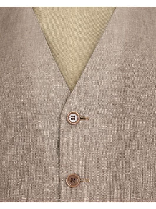 Costume Complet Lin Marron Glacé Capel Grande Taille