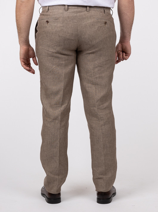 Costume Complet Lin Marron Glacé Capel Grande Taille