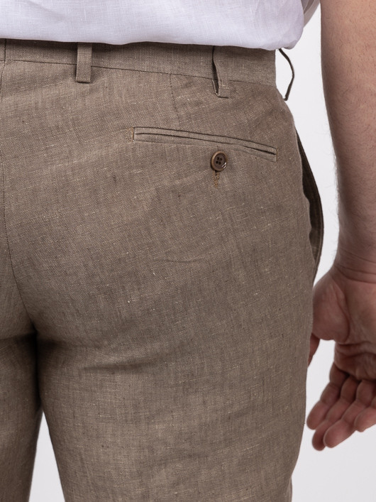 Costume Complet Lin Marron Glacé Capel Grande Taille