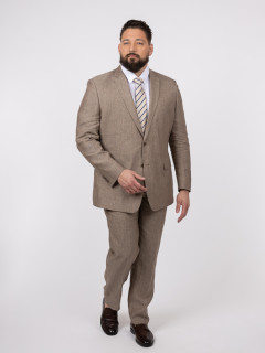 Costume Complet Lin Marron Glacé Capel Grande Taille