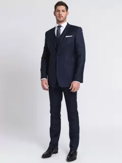 Costume Complet Bleu Marine Grande Taille