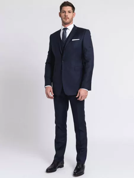 Costume Complet Bleu Marine Grande Taille