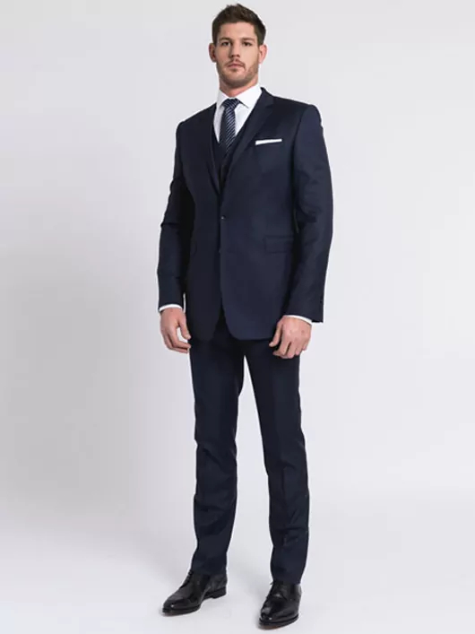 Costume Complet Bleu Marine Grande Taille