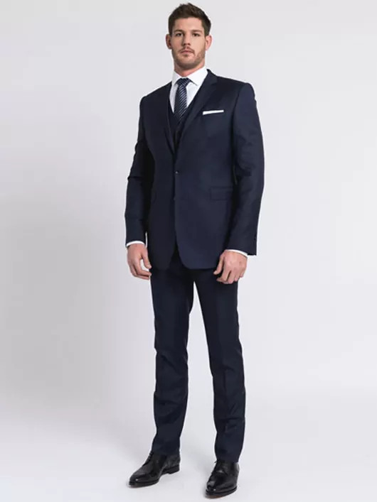 Costume Complet Bleu Marine Grande Taille