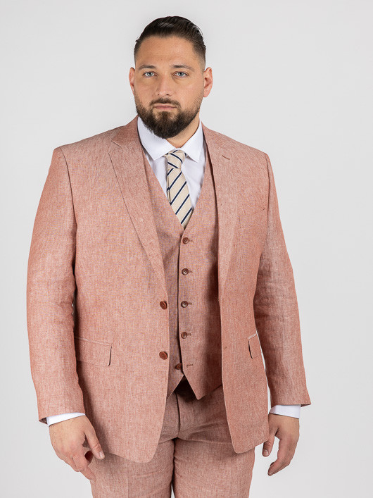 Costume Complet Terracotta En Lin Grande Taille