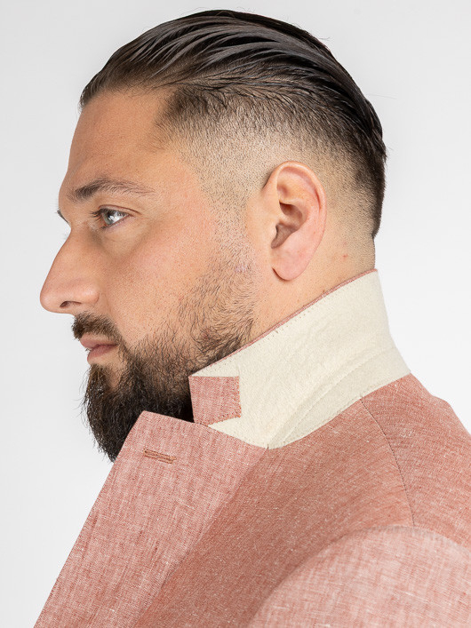 Costume Complet Terracotta En Lin Grande Taille