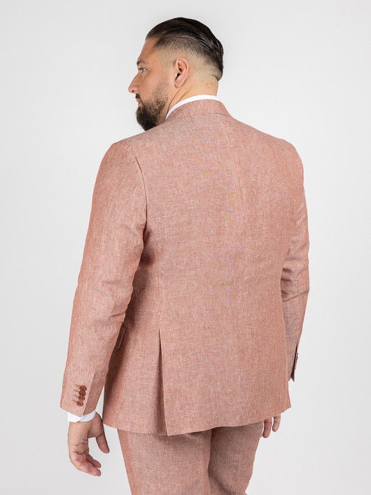 Costume Complet Terracotta En Lin Grande Taille