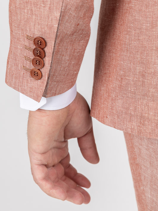 Costume Complet Terracotta En Lin Grande Taille