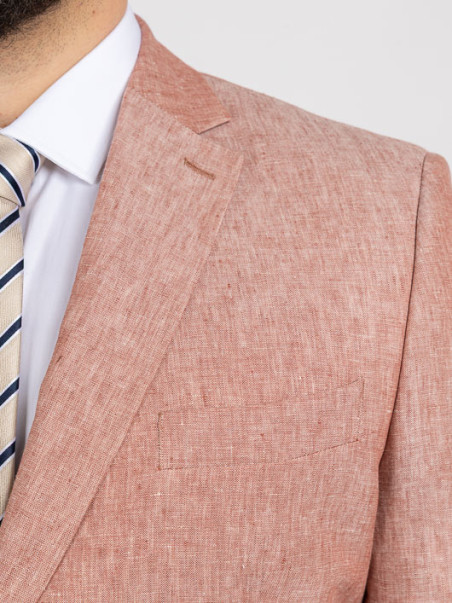 Costume Complet Terracotta En Lin Grande Taille