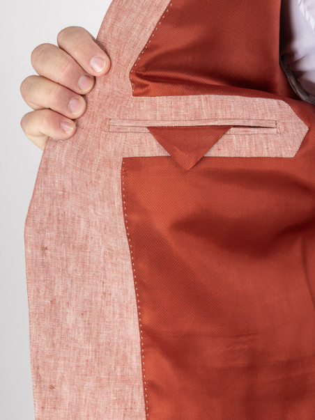 Costume Complet Terracotta En Lin Grande Taille