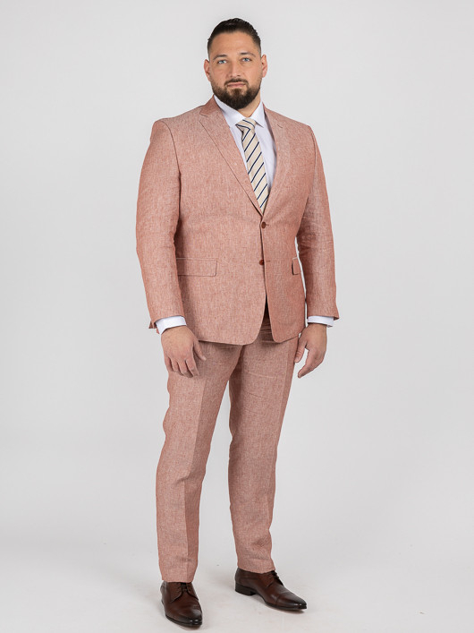 Costume Complet Terracotta En Lin Grande Taille