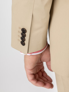 Costume Complet Beige En Coton Grande Taille