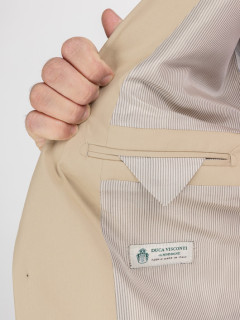 Costume Complet Beige En Coton Grande Taille