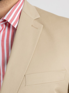 Costume Complet Beige En Coton Grande Taille