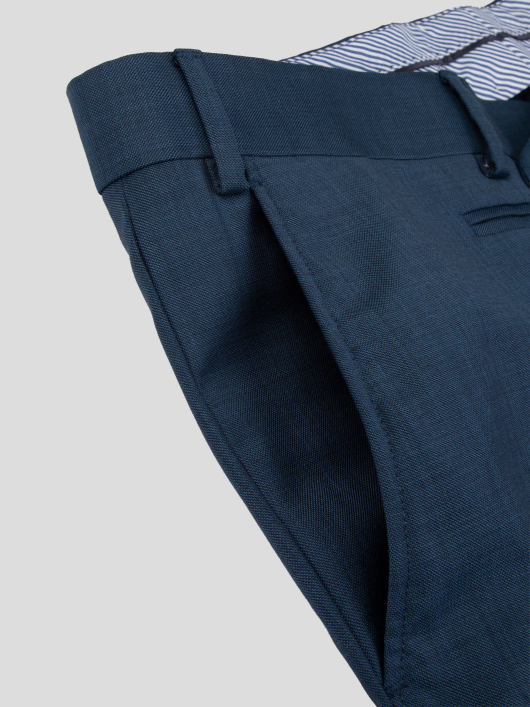 Pantalon de Costume Faux-Uni Grande Taille Bleu Indigo