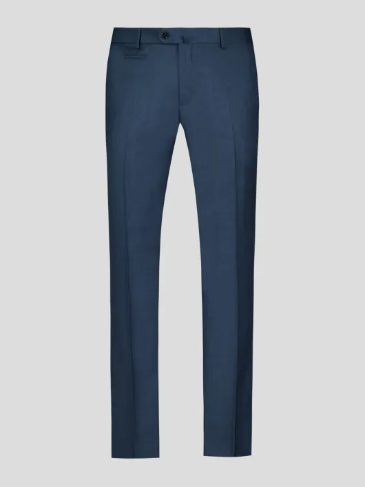 Pantalon de Costume Faux-Uni Grande Taille Bleu Indigo