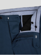 Pantalon de Costume Faux-Uni Grande Taille Bleu Indigo