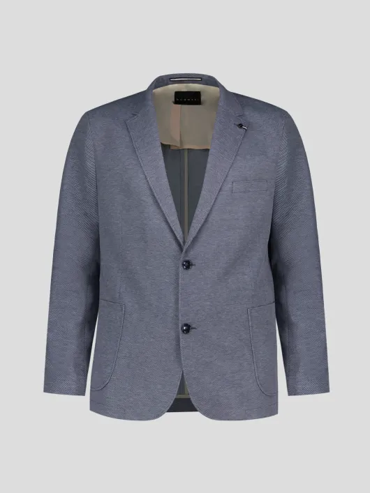 Veste Demi-Doublée Texturée Grande Taille Marine