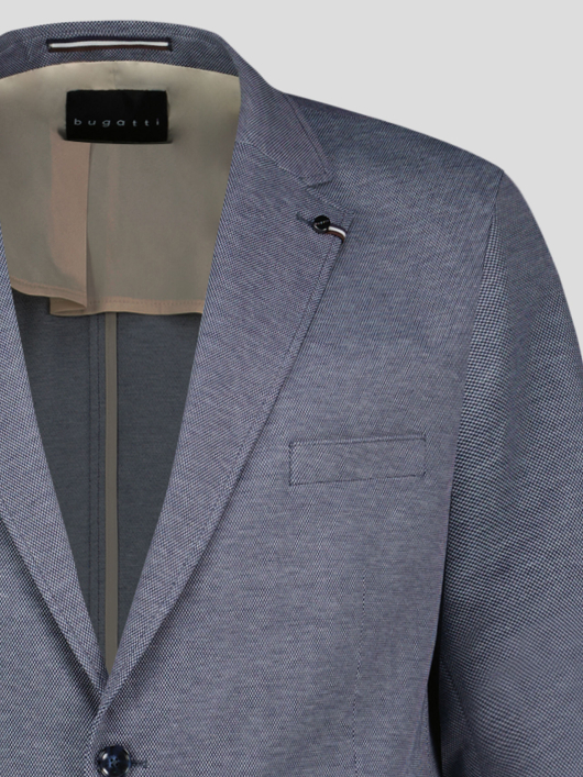 Veste Demi-Doublée Texturée Grande Taille Marine