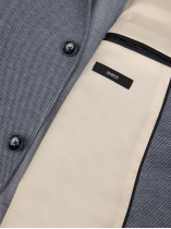 Veste Demi-Doublée Texturée Grande Taille Marine