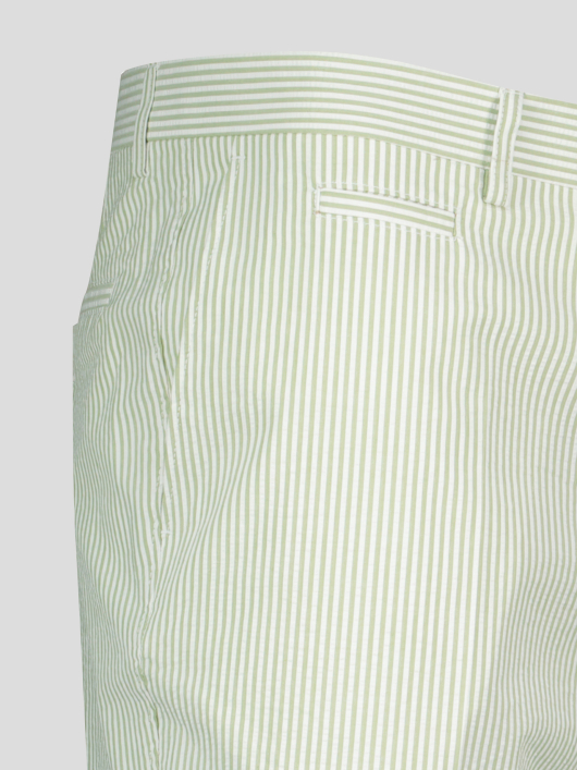 Bermuda Gaspard Seersucker Grande Taille Vert/Blanc