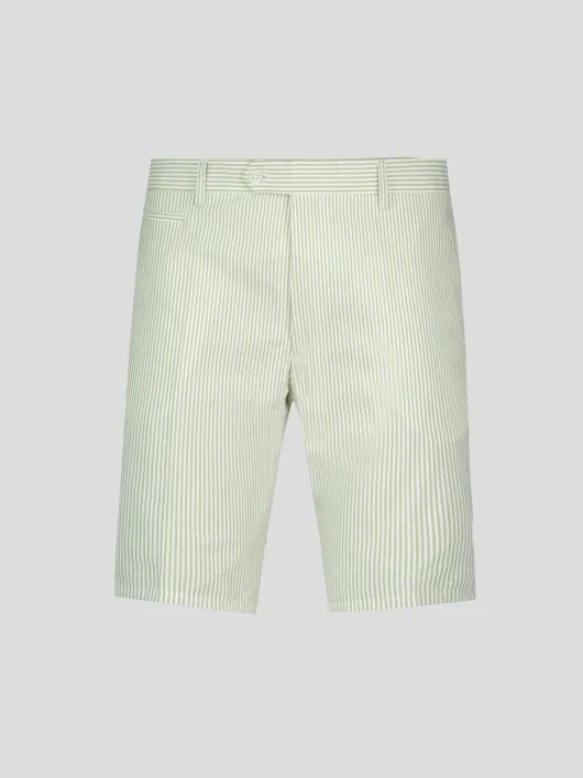 Bermuda Gaspard Seersucker Grande Taille Vert/Blanc