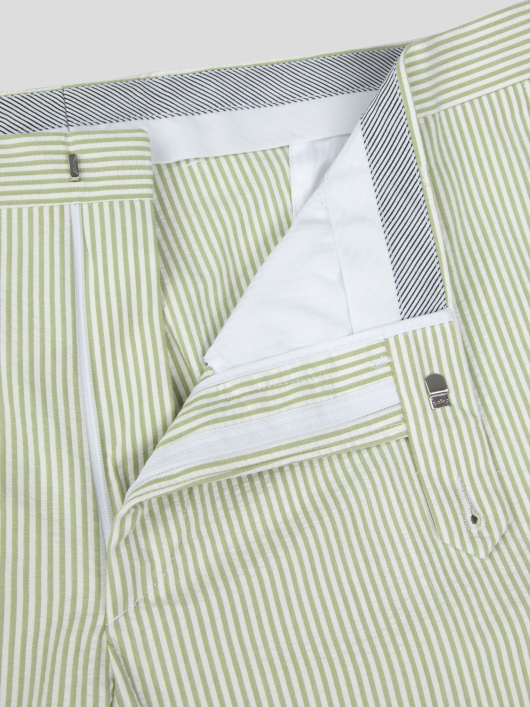 Bermuda Gaspard Seersucker Grande Taille Vert/Blanc