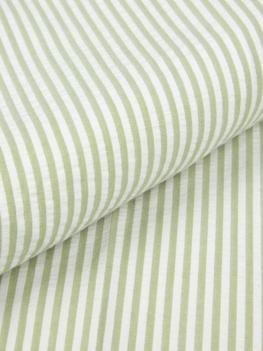 Bermuda Gaspard Seersucker Grande Taille Vert/Blanc