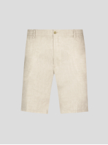 Bermuda Gary en Lin Grande Taille Beige