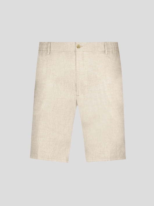 Bermuda Gary en Lin Grande Taille Beige