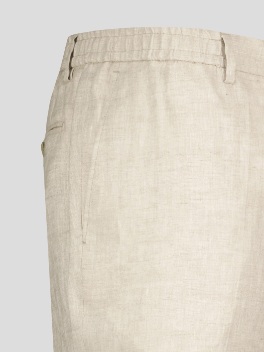 Bermuda Gary en Lin Grande Taille Beige