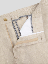 Bermuda Gary en Lin Grande Taille Beige