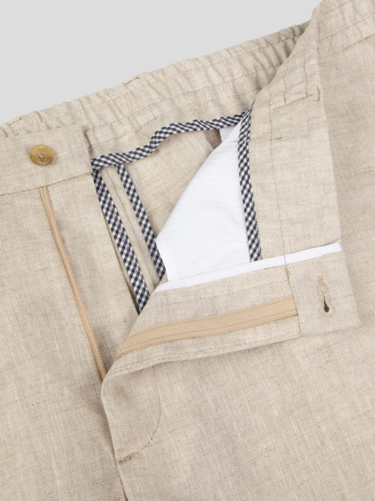 Bermuda Gary en Lin Grande Taille Beige