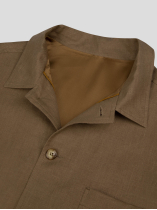 Veste Worker en lin Grande Taille Marron