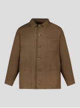 Veste Worker en lin Grande Taille Marron