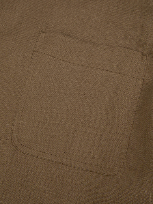 Veste Worker en lin Grande Taille Marron