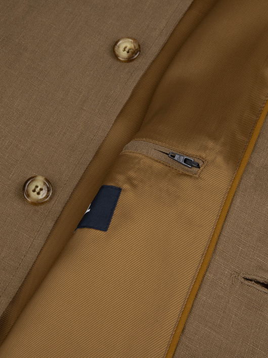 Veste Worker en lin Grande Taille Marron