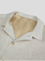 Veste Worker en lin Grande Taille Beige