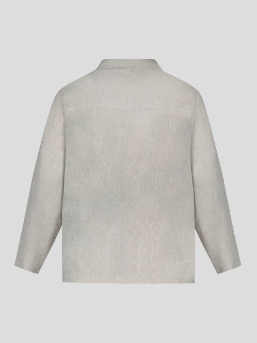 Veste Worker en lin Grande Taille Beige