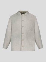 Veste Worker en lin Grande Taille Beige